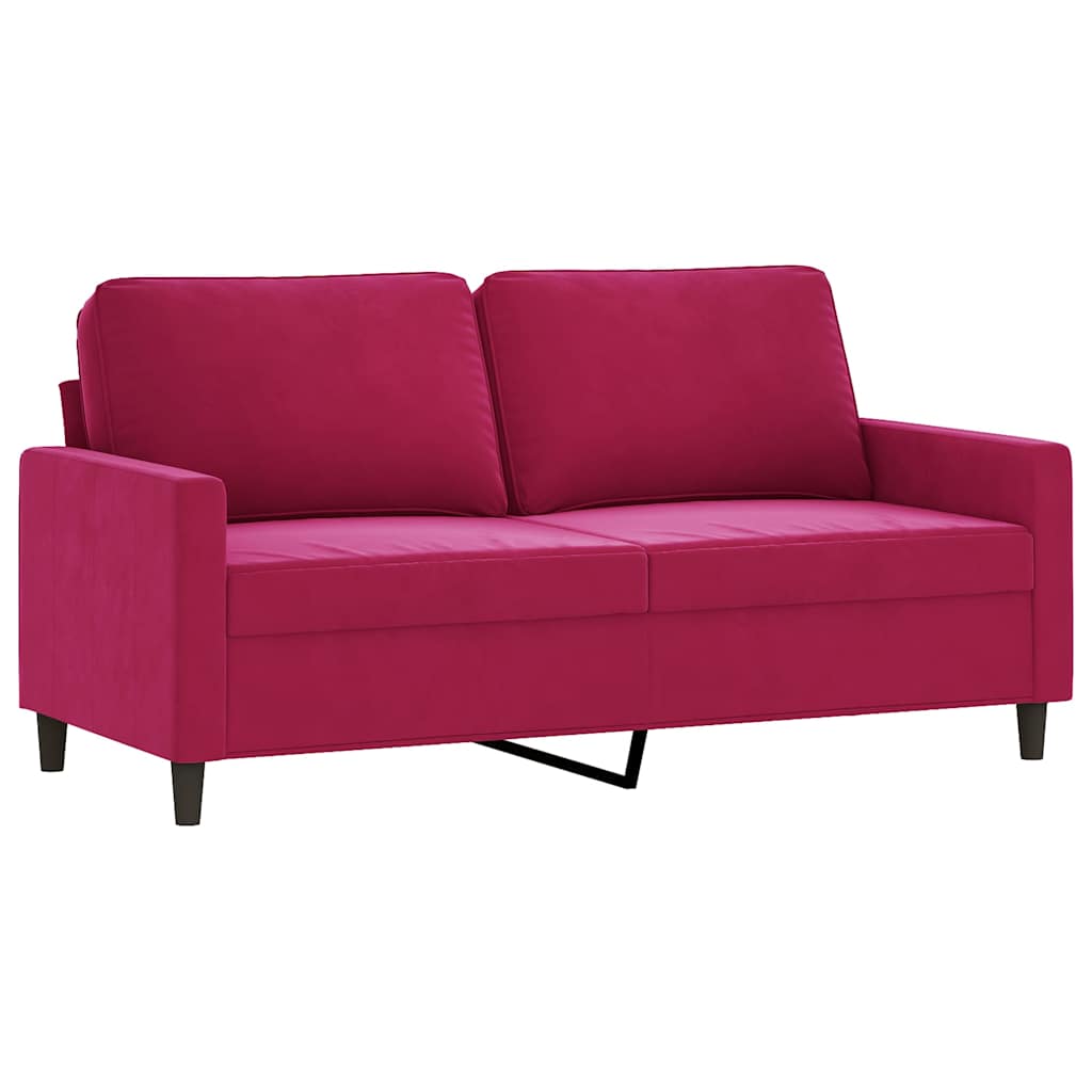 Vidaxl 2-Seater Sofa, Wine Red, 140 Cm, Upholstered In Velvet