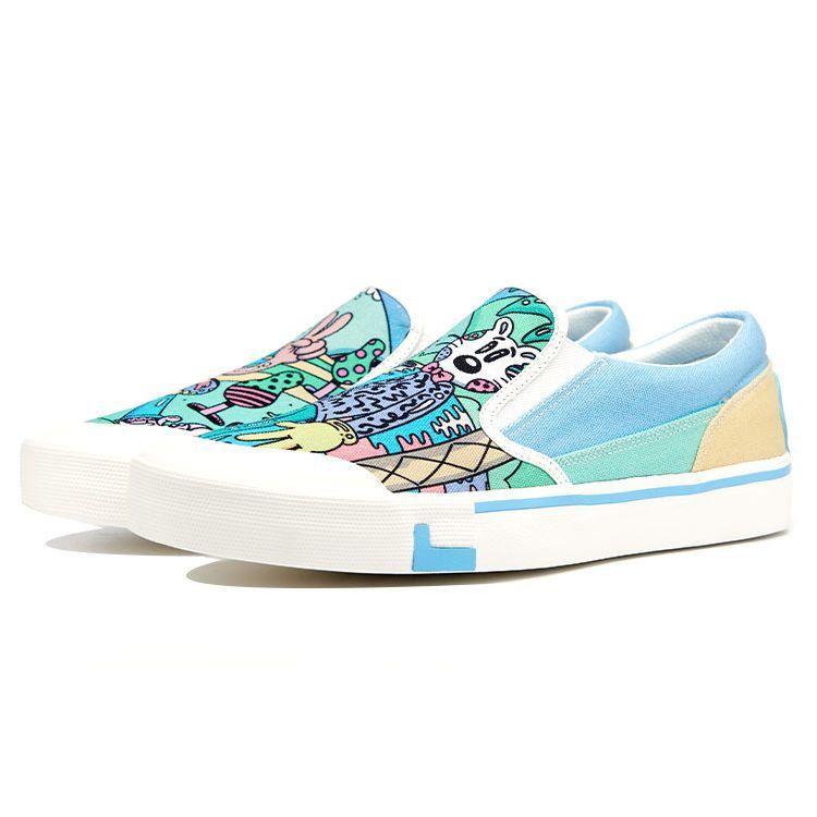 Li Ning Steven Harrington X Boogie Künstler Kollaboration Slip-On Sport Low-Top Skate Schuhe Damen Sneaker Mehrfarbig AECR072-2