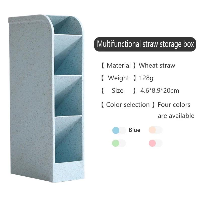 Kawaii Creativo Multifuncional 4 Compartimentos Organizador de Escritorio Portalápices Caja de Almacenamiento de Maquillaje Accesorios Escolares de Oficina Portalápices
