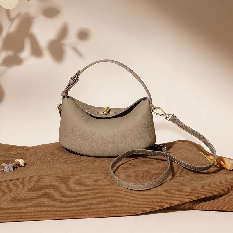 Lightweight and Casual Single-shoulder Bag Genuine Leather Fashionable and Simple Women's Crossbody Bag Cowhide Versatile Women's Bag
