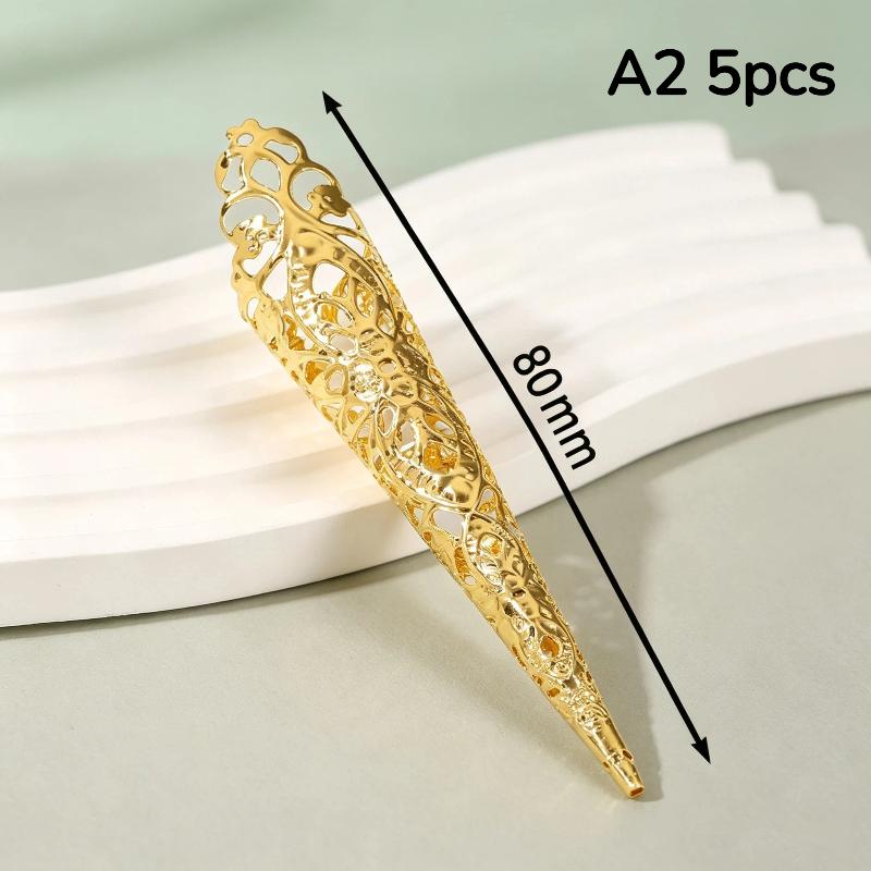 5Pcs Exotic Finger Jewelry for Belly Dance Indian Thai Peacock Dance Prop False Nails for Dance Show