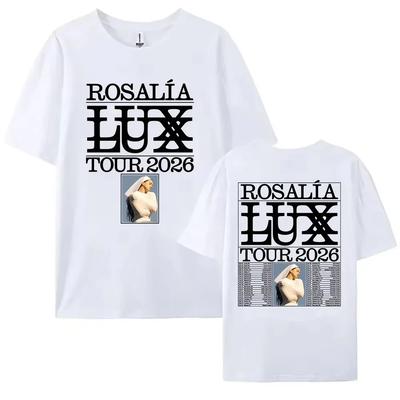 Sängerin Rosalía Rosalia 100% Baumwolle Herrenhemd 2026 LUX Tour Grafik Kurzarm Oversize Damen Kurzarm Günstiges T-Shirt