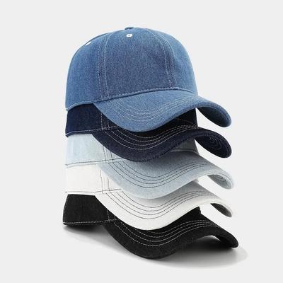 Einfarbige Denim-Baseballkappe für Damen Koreanische lässige Entenschnabelkappe für Herren Sommer-Sonnenschutzkappe