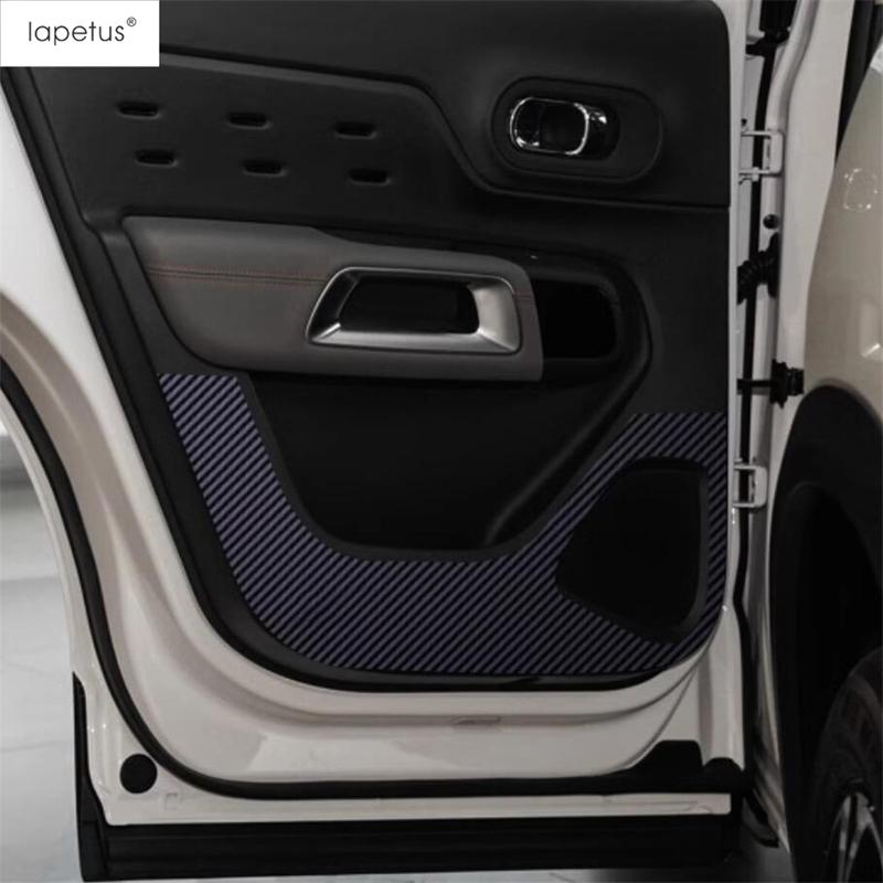 Car Inner Door Anti Kick Film Protective Anti-Scratch Carbon Fiber Look Stickers Accessories For Citroen C5 Aircross 2018 - 2024