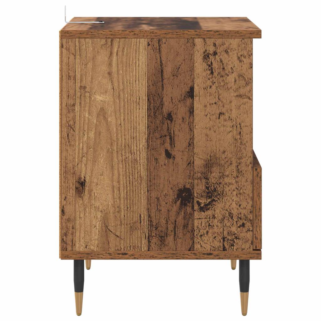 Nightstand with Drawers Rustic Wood Look 40 X 35 X 50 Cm Engineered Wood