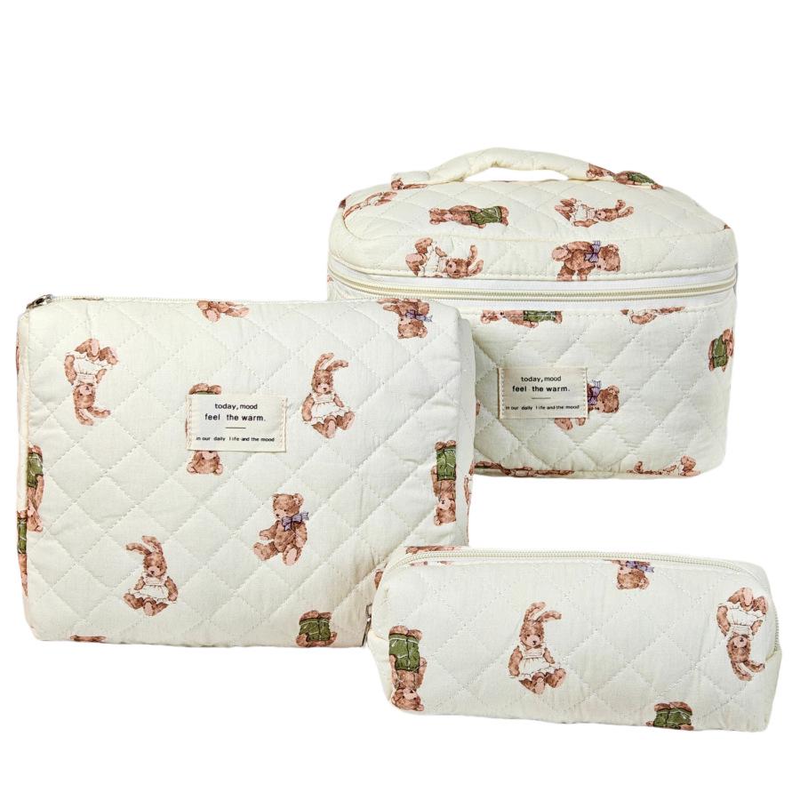 Lightweight Printed Travel Makeup Bag - Large Capacity Coin Purse & Brush Storage
