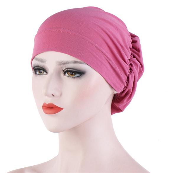 Women's Muslim Turban Scarf Cap Muslim Hijab Caps Soft Baggy Beanie Hat EMA