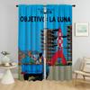 Cortinas elegantes de la serie "Las aventuras de Tintines" para sala de estar, ventana, divisor, interior, 2 piezas