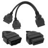 16?Kaištis OBD2 kabelis 1?prie?2 prailginimo skirstytuvo automobilio diagnostikos jungties adapteris, 11,8 colių prailginimo ilgis