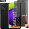 Schutzfolie aus gehärtetem Glas - Booling - für Samsung Galaxy A52 4G-5G - Anti-Spionage - 2 Stück - Schwarz