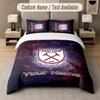 Custom Bedding Set West Ham United FC Pattern, Print Name Text 1 Duvet Cover Plus 2 Pillowcases Home Textile