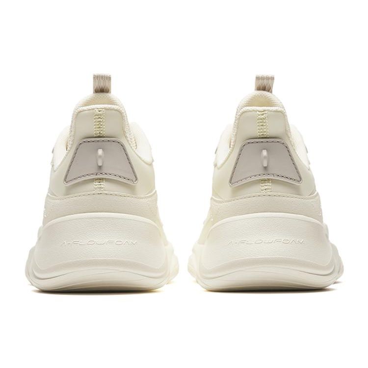 Anta Lingyun Fabric Synthetic Leather Comfortable Non-Slip Wear-Resistant Lightweight Low-Top Running Shoes Women Sneaker White 922355540-6