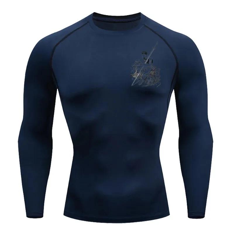 For Men Summer Athletic Compression T-Shirt Breathable Quick-Dry High-Elasticity Short Sleeve Tee with Bold Griffith Graphic Gym