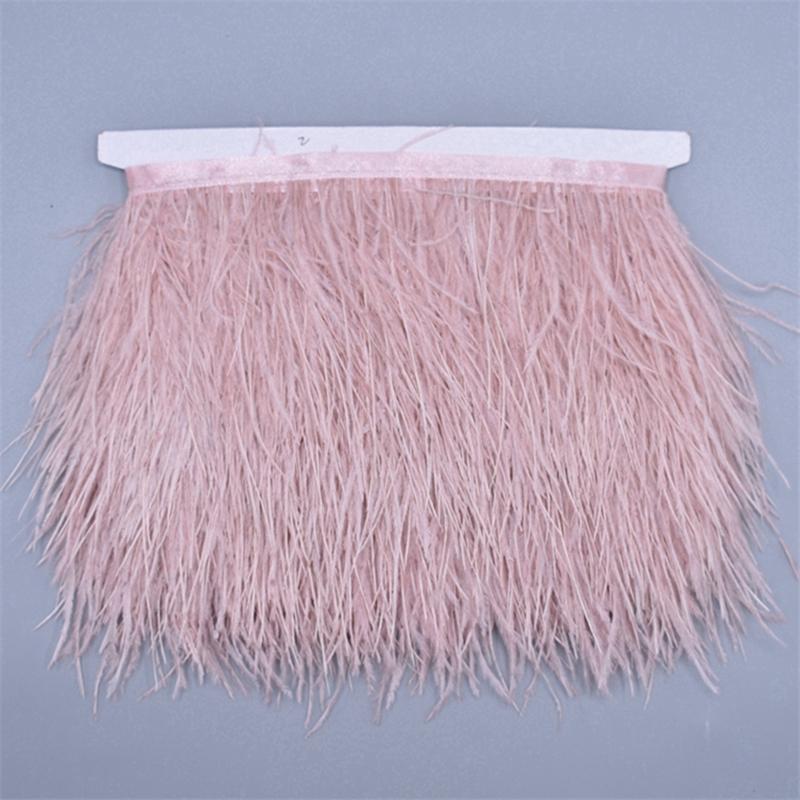 10 Mètres Plumes d'Autruche Colorées sur Passepoil Ruban 8-10 cm Franges de Jupe sur Bande Garnitures Plumes d'Autruche Garnitures de Couture Décoration