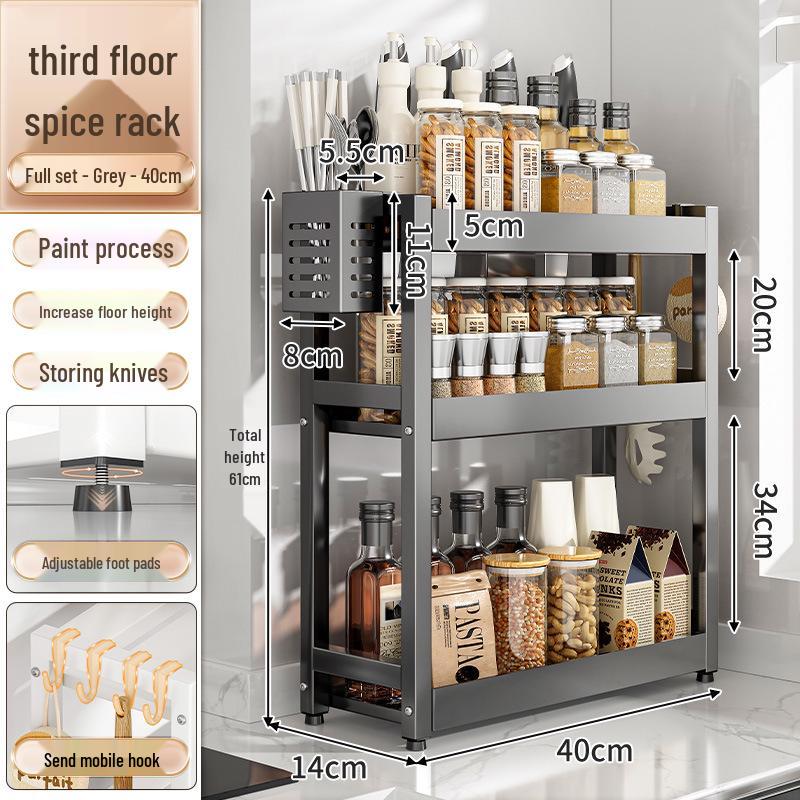 Kitchen Countertop Spice and Sauce Storage Rack