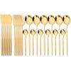 24Pcs Dinnerware Set Stainless Steel Tableware Knife Fork Tea Spoon Cutlery Set Silverware Kitchen Flatware Set For 6