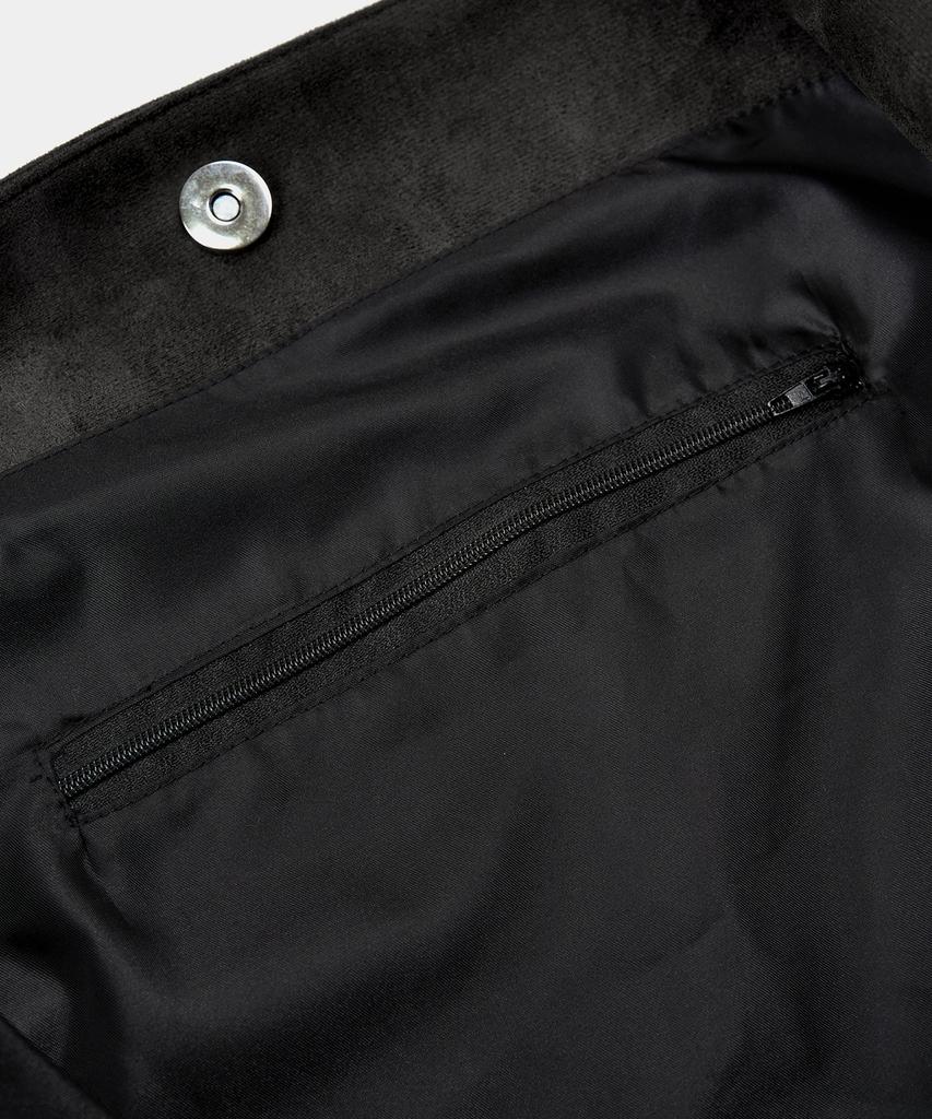 Excontainer Tasche aus Wildleder mit Querriemen (Schwarz)