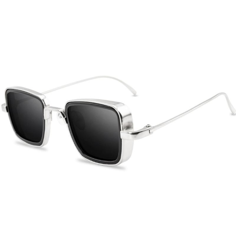Square Metal Sunglasses Steampunk Retro Vintage UV400 Protection Fashion Unisex Glasses Brand Designer