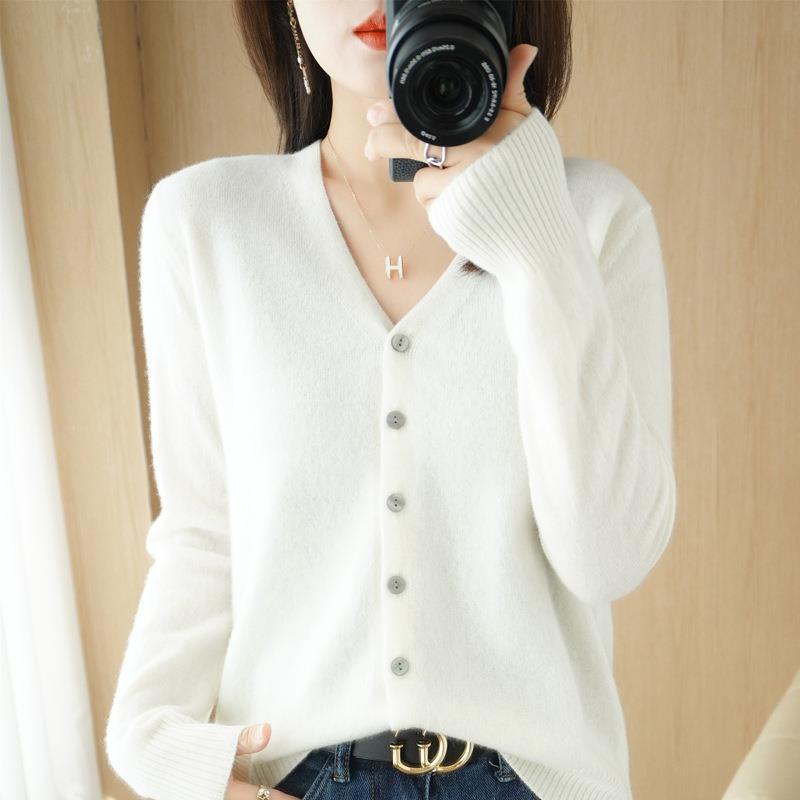 Women Cardigans Autumn Winter Single Breasted Knitwears Long Sleeve V-neck Knit Cardigan Korean Fashion Spring Casual Sweater