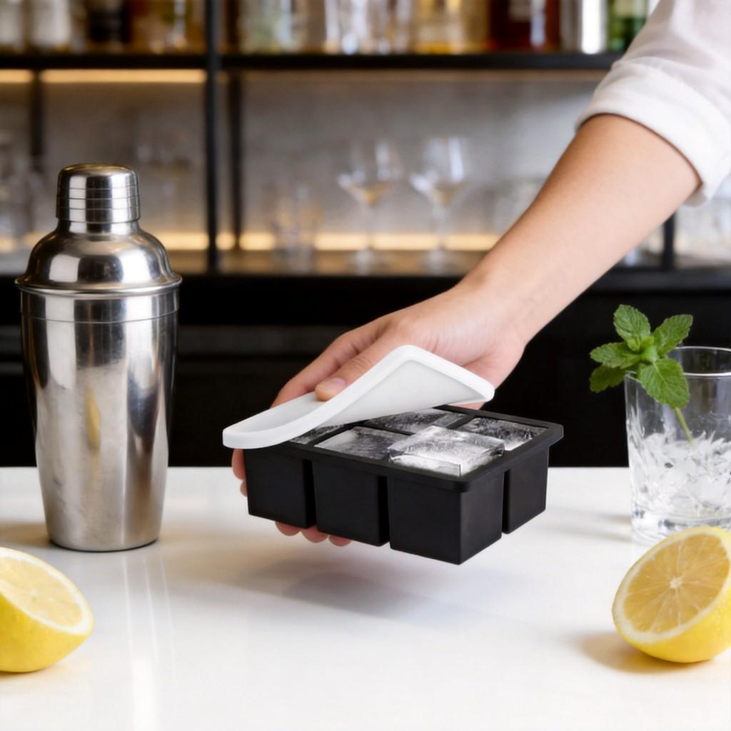 Food Grade Silicone Ice Cube Tray With Lid For Home And Commercial Use