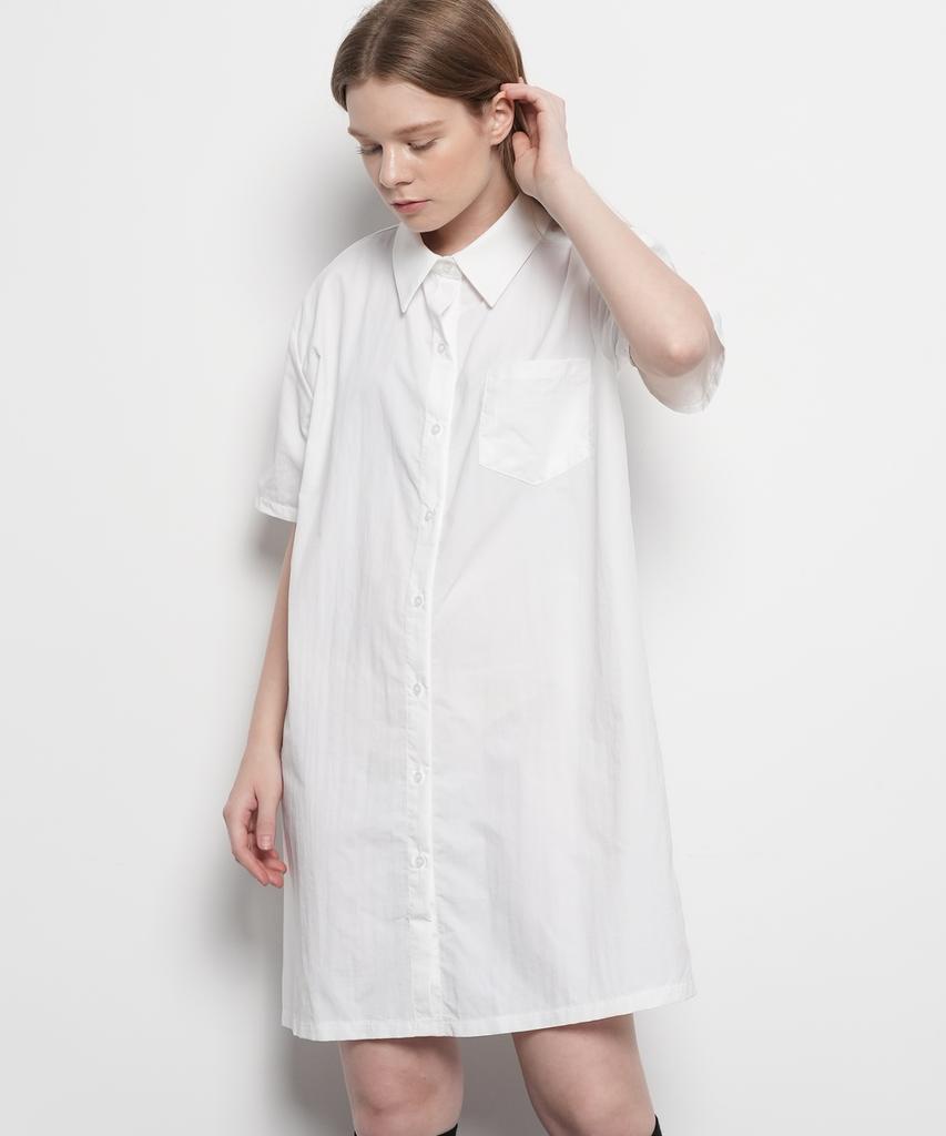 A Bon Women'S Summer Nylon Two-Pocket Mini Dress Beige