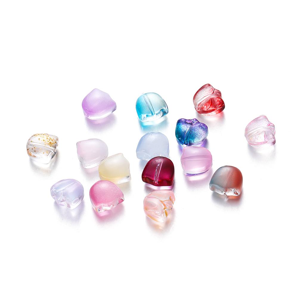 20Set 40pcs Mixed Tulips Flower Lampwork Beads Multicolor Glass Flora Beads Loose Beads For DIY Bracelets Jewelry Making Accessories