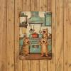 Vintage Kitchen Decor Playful Cat Iron Engraving Wall Art for Home Bedroom Dining Room Bar Cafe School Library