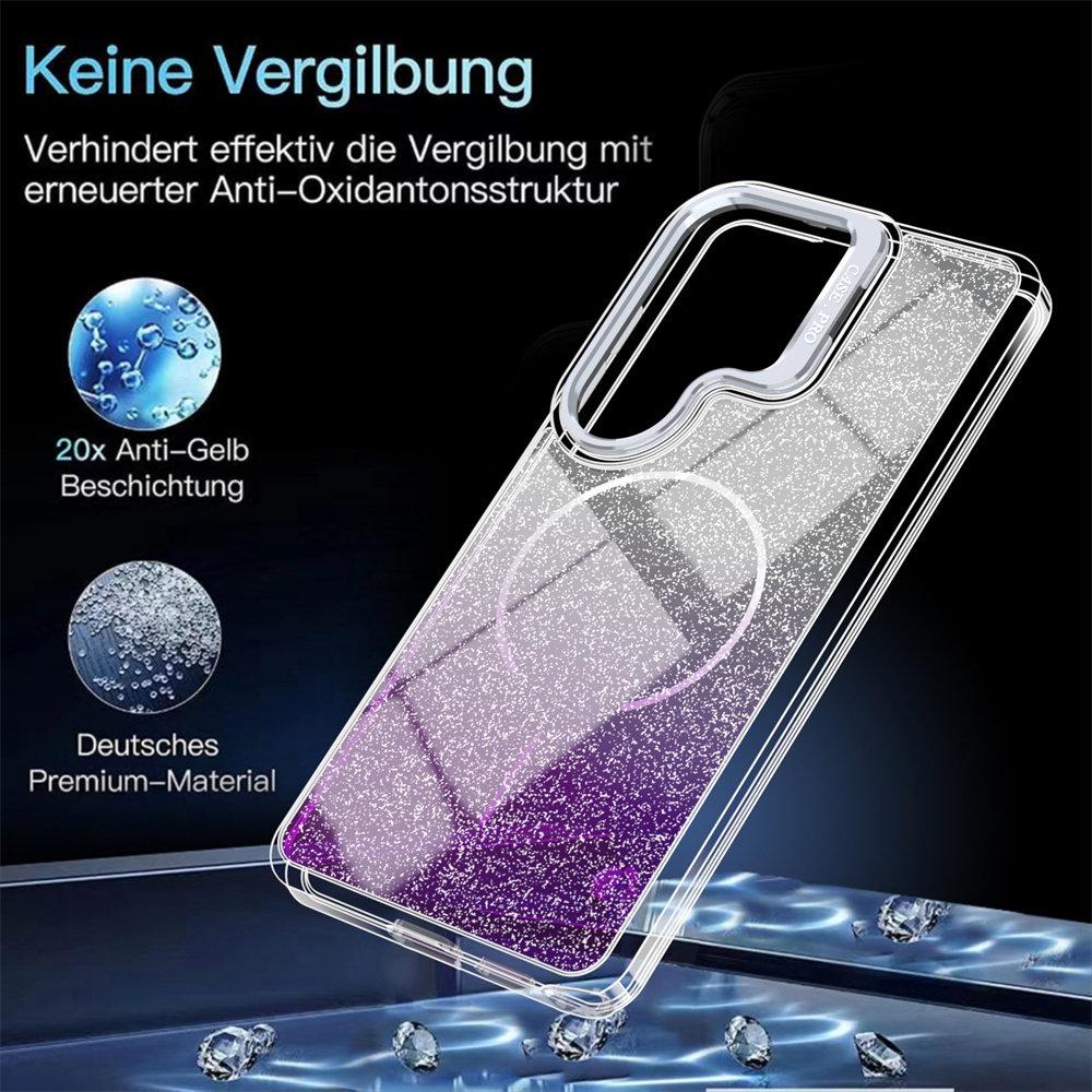 Glitterverloop voor Beugelhoesje voor Samsung Galaxy S26 Ultra S2 Plus S24 FE A6 A37 A17 Magneet Houder Stand Cover