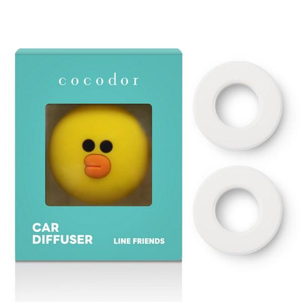 Cocodor Line Friends Car Air Freshener, Vent Type Main Product + Refill 2p Set, 1 Set, Sally (French Lavender), Koreas Best Character
