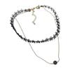 Korean Fashion Lace Flower Choker Necklace: Retro Double Layer Trendy Collarbone Chain for Women