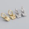 925 Silver Fashion Butterfly Shape Earrings for Women Gold/Silver Earring Wedding Jewelry
