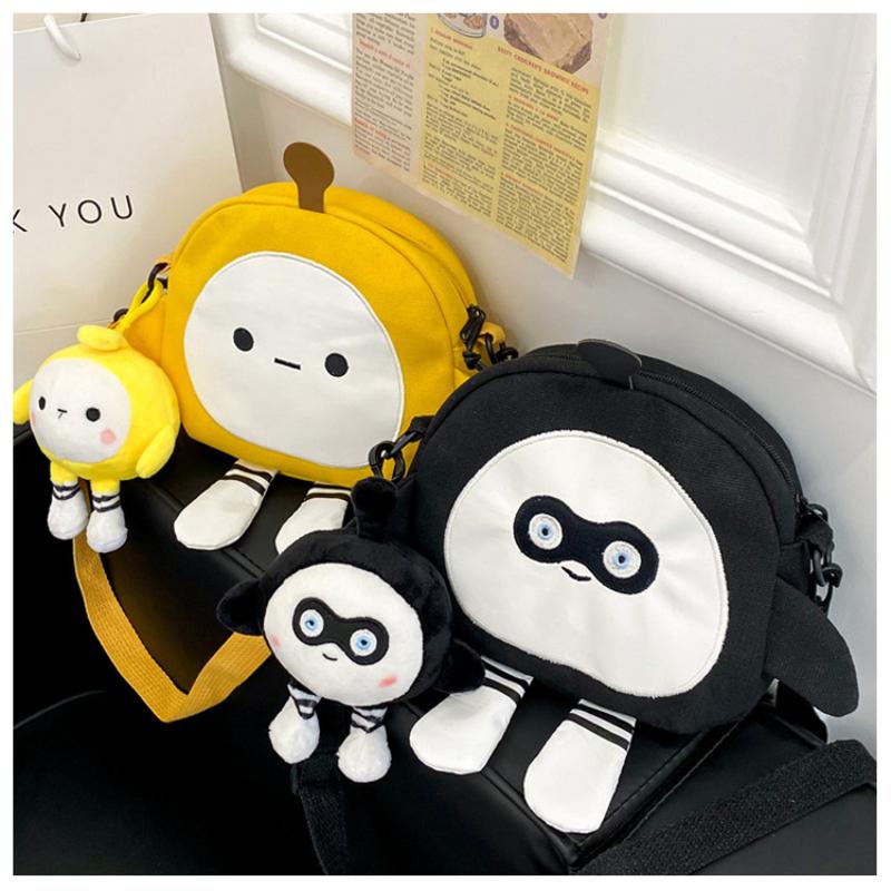 Cute Cartoon Egg Party School Bag 2023 New Fashion Shell Shape Canvas Shoulder Bag Lightweight Portable Children's Little Backpack