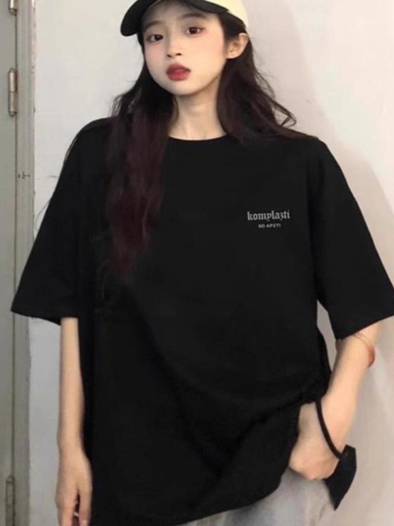 American Retro Plus Size Cotton Short Sleeve Women's Casual T-shirt