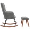 vidaXL Swing Chair with Footstool Velvet Dark Grey