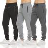 Men's Sports Casual Pants Zipper Fleece Fitness Running Solid Color Elastic Waist Guard Pants Outdoor Sports Simple Casual Pants