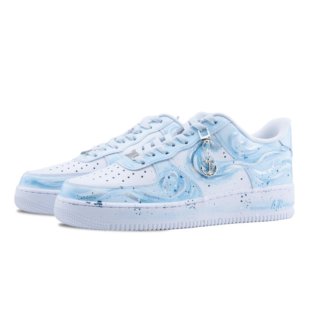 Nike Air Force 1 Starfall Jian Ware Slip Resistant Abrasion Resistant Low Top Skateboard Shoes Unisex Sky Blue CW2288-111(Team626-)