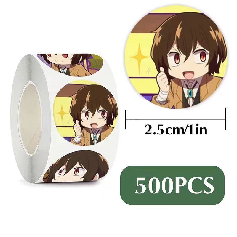 500Pcs/Roll Anime Sticker Theme Seal Labels Stickers For DIY Gift Baking Package Envelope Decor Stationery Gift