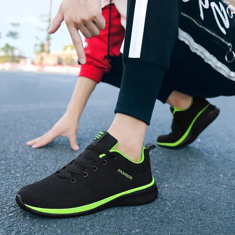 Mode Heren Sneakers Mesh Casual Schoenen Lac-up Flats Lichtgewicht Vulcaniseer Schoenen Wandelschoenen Man Running Gym Schoenen
