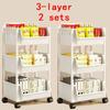 1/2 Set Trolley Bookshelf Kitchen Storage Rack Kitchen Corner Narrow Slit Storage Cabinet Bathroom Living Room Home Organizer