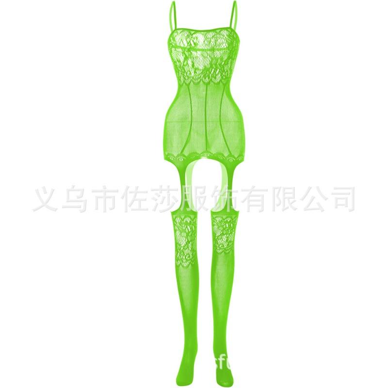 Sex clothes women's hollow stockings tight net clothes one-piece open gear adjustable shoulder straps