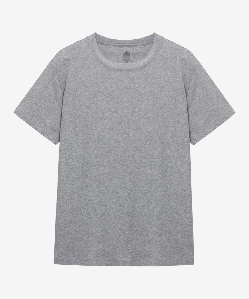 BASIC HOUSE [2Pack] 30S Cotton Regular Fit Round Plain Short Sleeve T-Shirt 2 Pack (6 Colors) Lats0126 (B Type)
