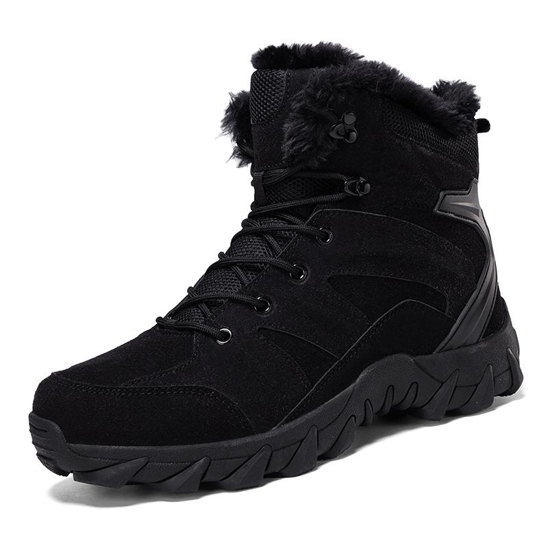 Winter Men's Plush Hiking Boots Warm Outdoor Snow Boots