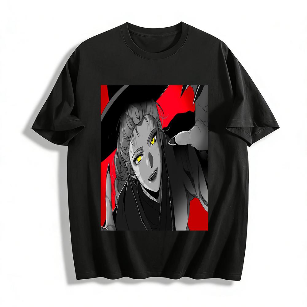 Dark Witch Print Cool Top, Trendy Subculture Style Streetwear, Unisex Loose Casual T-Shirt Pure cotton T-shirt