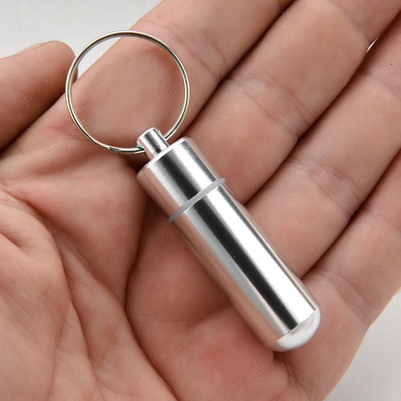 Waterproof Aluminum Toothpick Case Pill Box Travel Camping Container Keychain