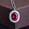 Huitan Kreative Anhänger Halskette mit rotem Zirkonia Attraktiver Edler Schmuck für Damen Helle Charmante Hochzeit