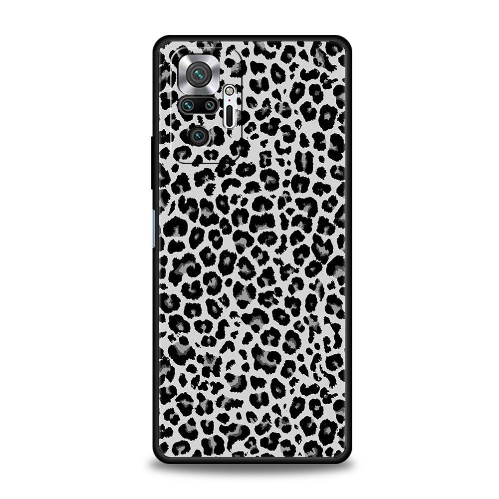 Leopard Cheetah Print Phone Case For Xiaomi Redmi Note 14 13 5G 10 11 12 Pro Plus 4G 14C 13C 12C 10C Black Cover