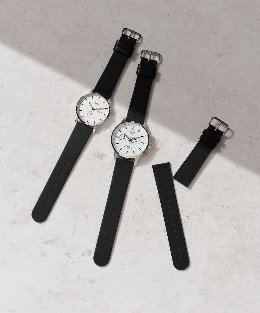 Watch 2 Strap Chronograph Black Calf Canvas Belt Graphic NEVIL Custom Made in Japan Regular Imported Product Sweden Scandinavian Design Comes with 2