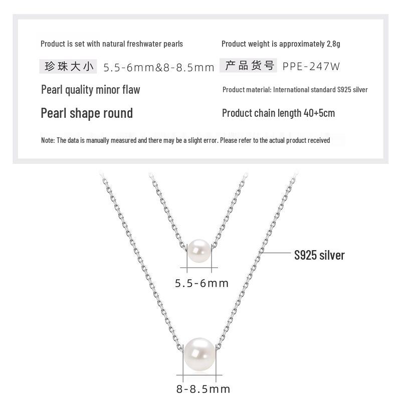 Double Layer Freshwater Pearl Choker Necklace, S925 Sterling Silver, 18k Gold Plated, Gift for Christmas and Qixi