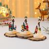 Glowing Resin Christmas Decor Mini House Lamp Ornament Light Up Festive Table Decor Holiday Gift Warm White LED Night Light Christmas Scene