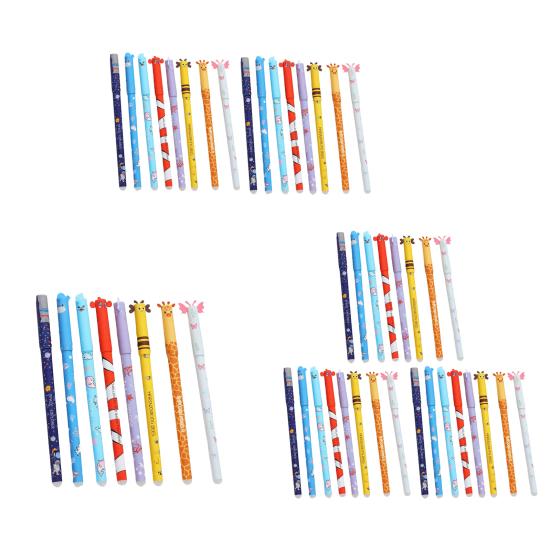 Cartoon Erasable Gel Pens Cute Animal Designs 0.7mm Blue Ink Pen Smooth Writing Clean Erasing Pen School Supplies